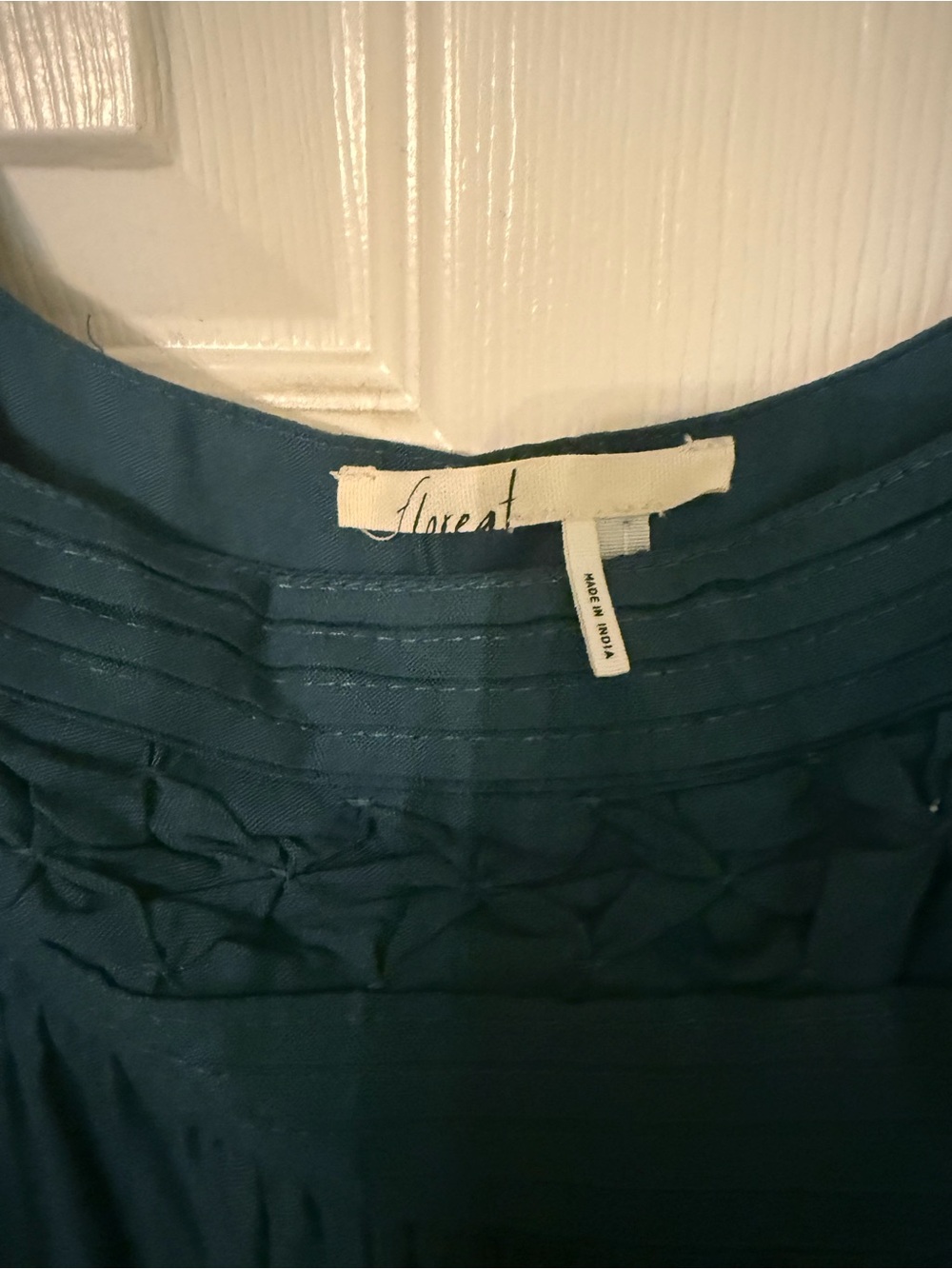 Floreat Teal Blue Pleated Bodice Dress - Picture 4 of 6